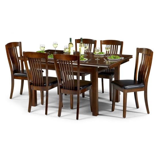 Caledon Extending Mahogany Wooden Dining Table With 6 Chairs_2