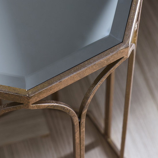Canterbury Clear Glass Octagonal Side Table In Gold