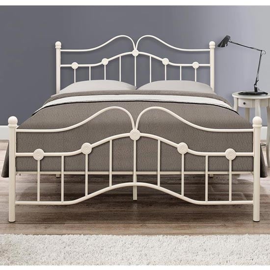 Canterbury Steel Small Double Bed In Cream