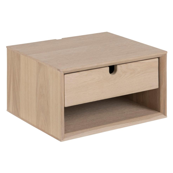 Read more about Canton wooden 1 drawer wall hung bedside cabinet in oak white