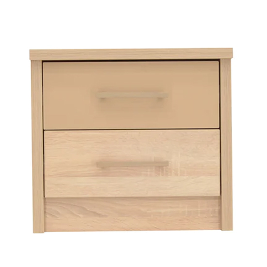 Canton Wooden Bedside Cabinet With 2 Drawers In Sonoma Oak