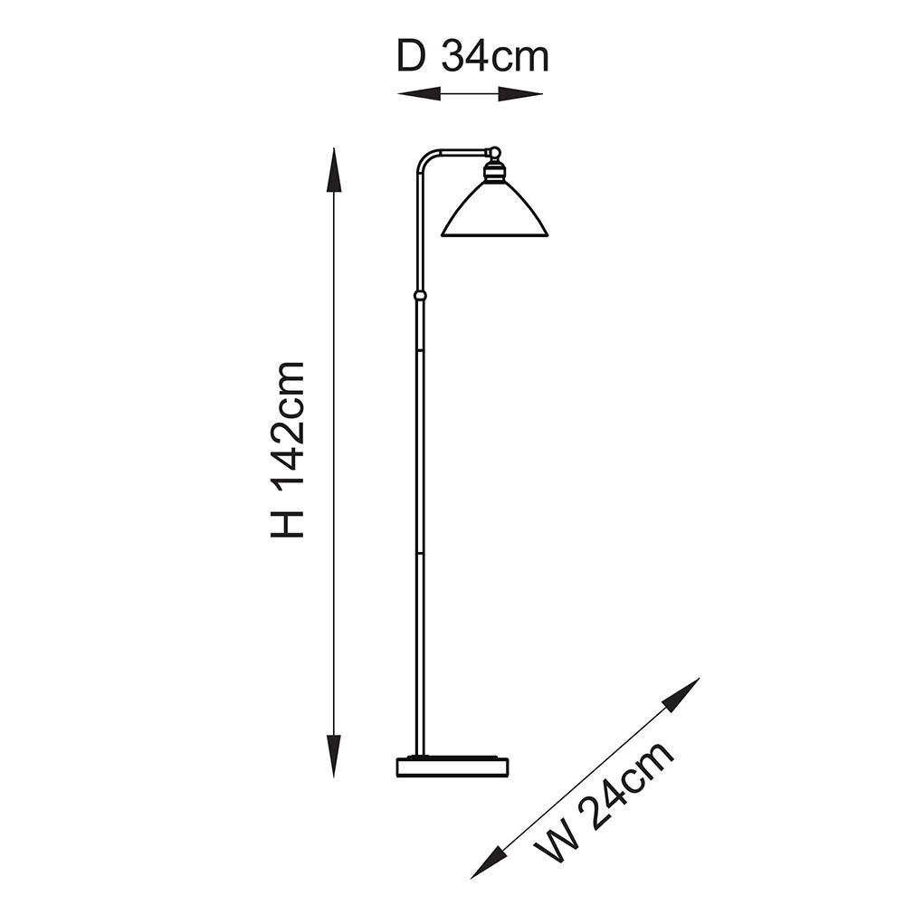 Canton Clear Glass Floor Lamp In Antique Brass