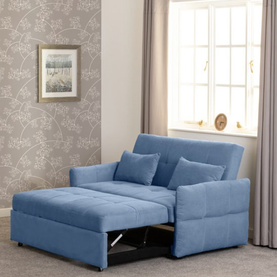 Canton Fabric Sofa Bed In Blue