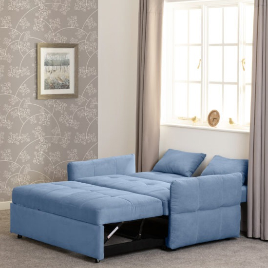 Canton Fabric Sofa Bed In Blue