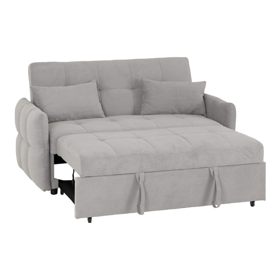 Canton Fabric Sofa Bed In Silver Grey