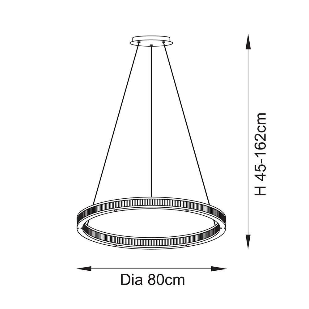 Canton LED Round Metal Pendant Light In Brushed Gold Plated