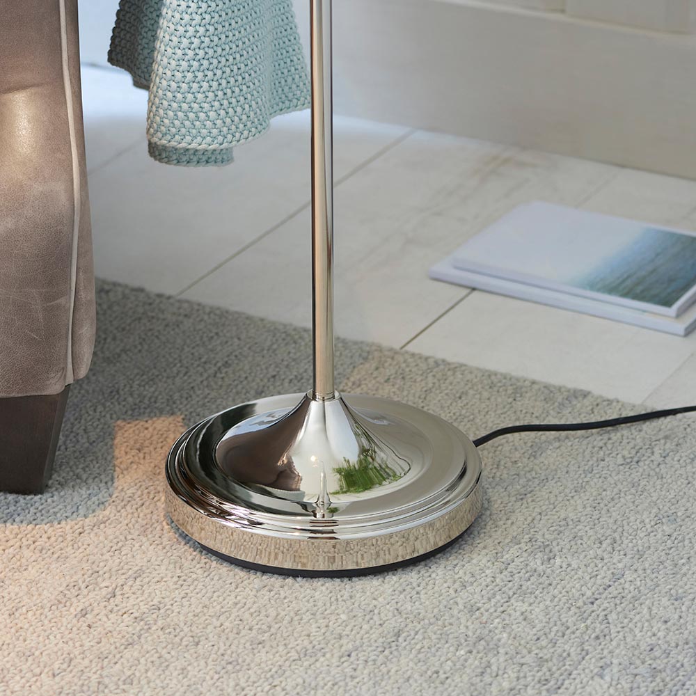 Canton Metal Floor Lamp In Bright Nickel