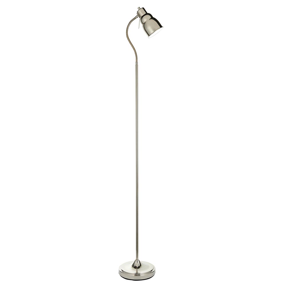 Canton Metal Floor Lamp In Bright Nickel