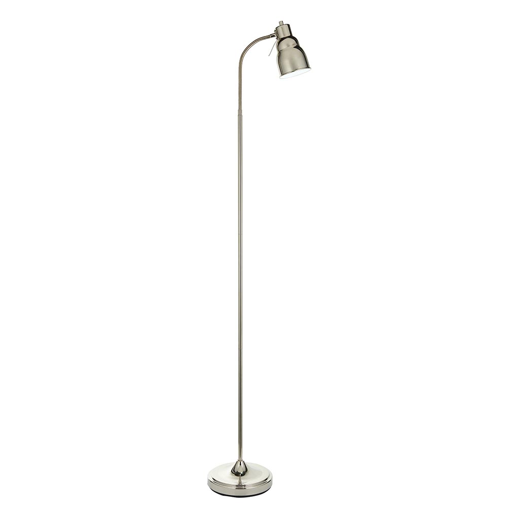 Canton Metal Floor Lamp In Bright Nickel