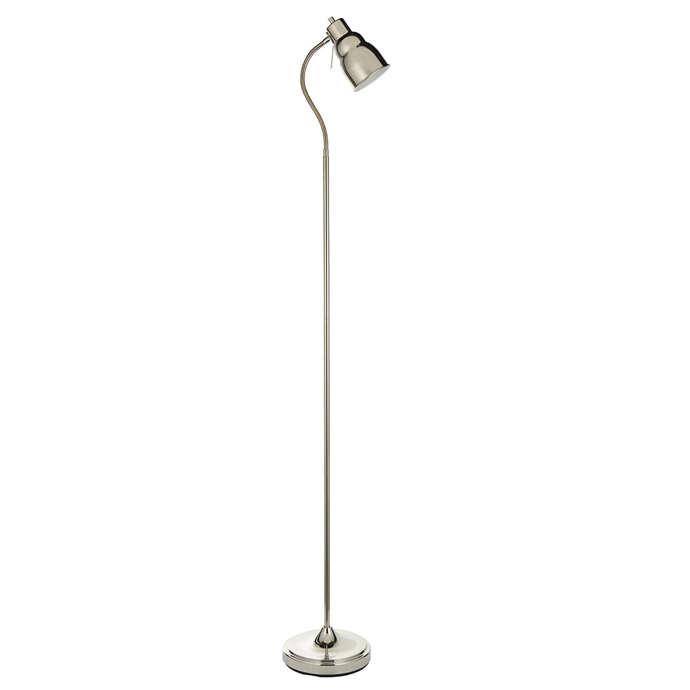 Canton Metal Floor Lamp In Bright Nickel