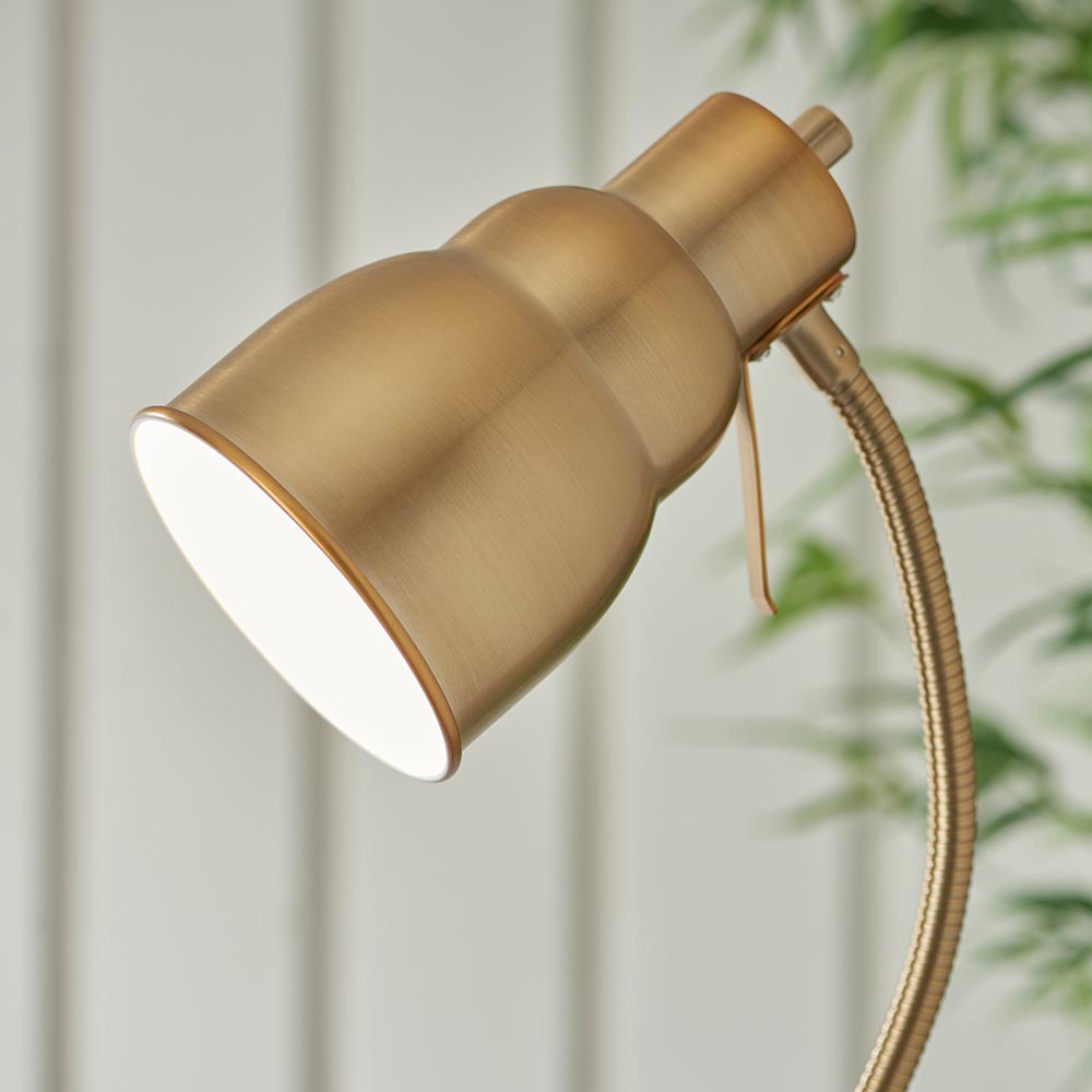 Canton Metal Floor Lamp In Brushed Aged Brass