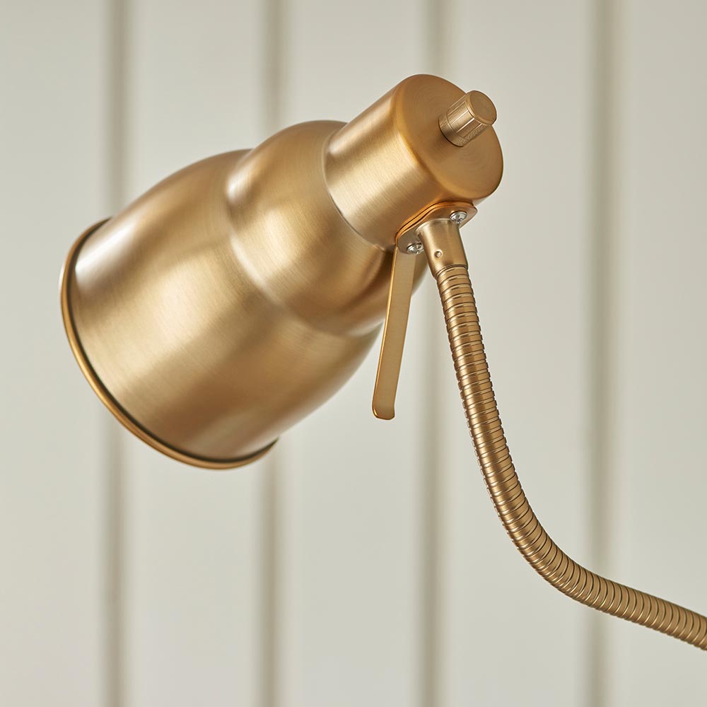 Canton Metal Floor Lamp In Brushed Aged Brass