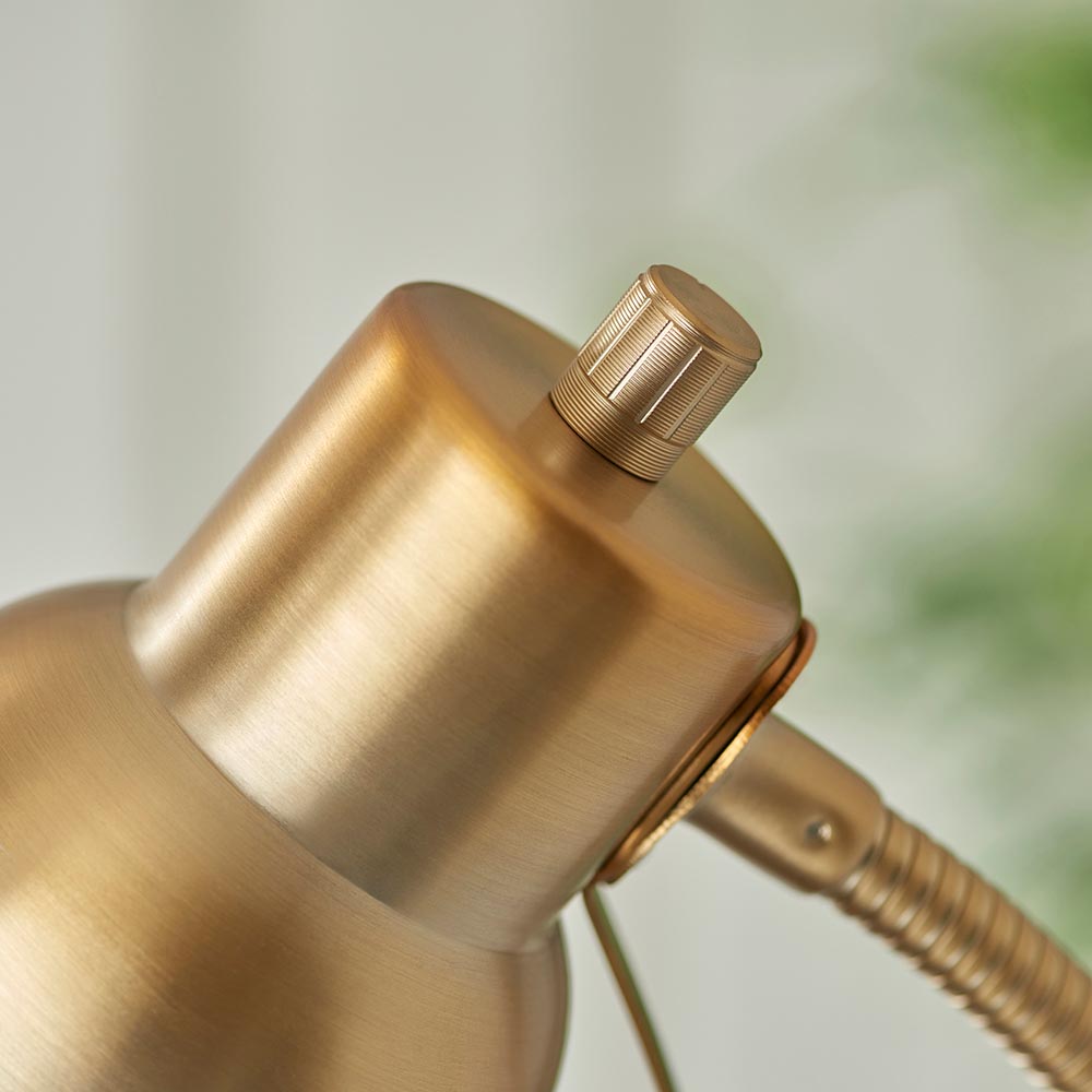 Canton Metal Floor Lamp In Brushed Aged Brass