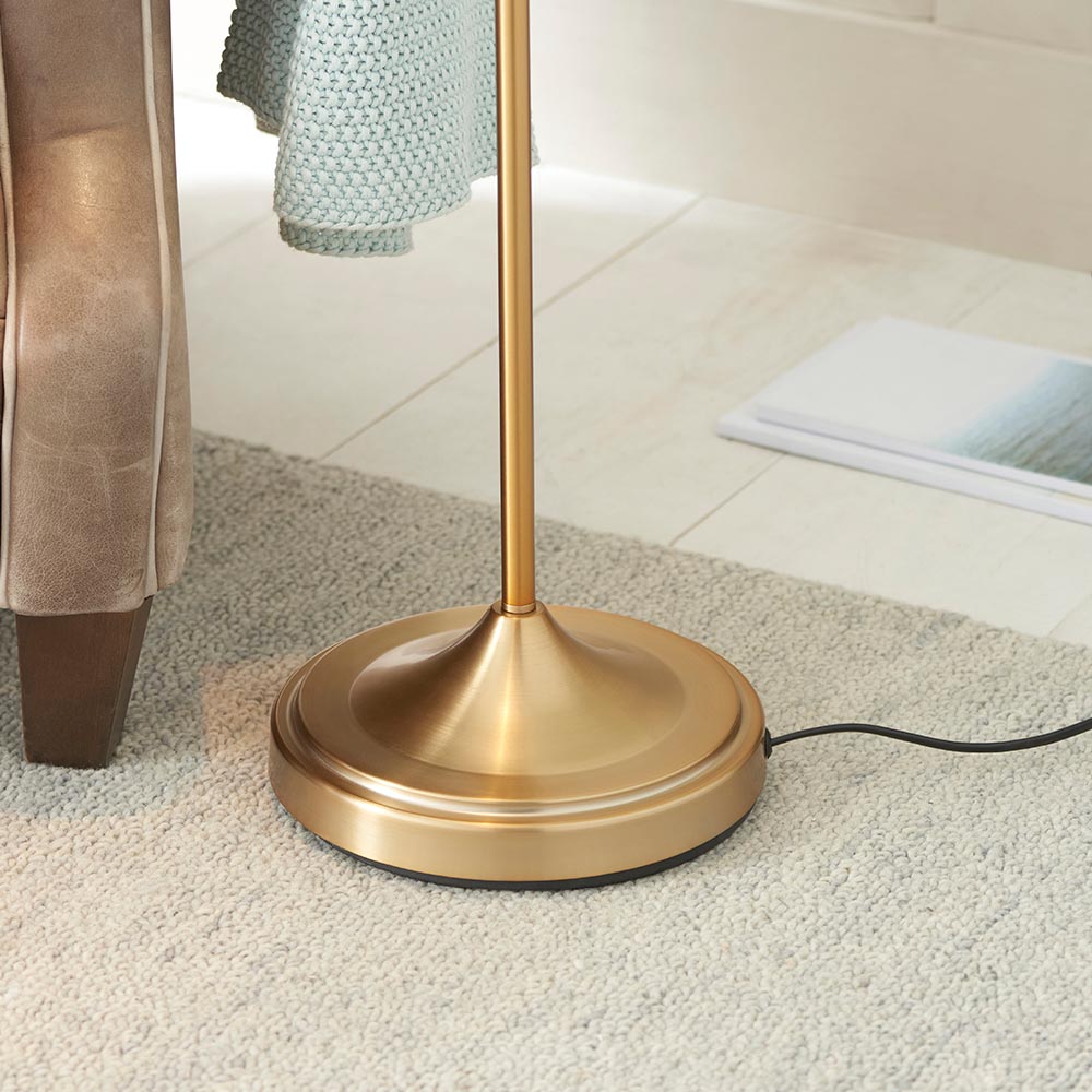 Canton Metal Floor Lamp In Brushed Aged Brass