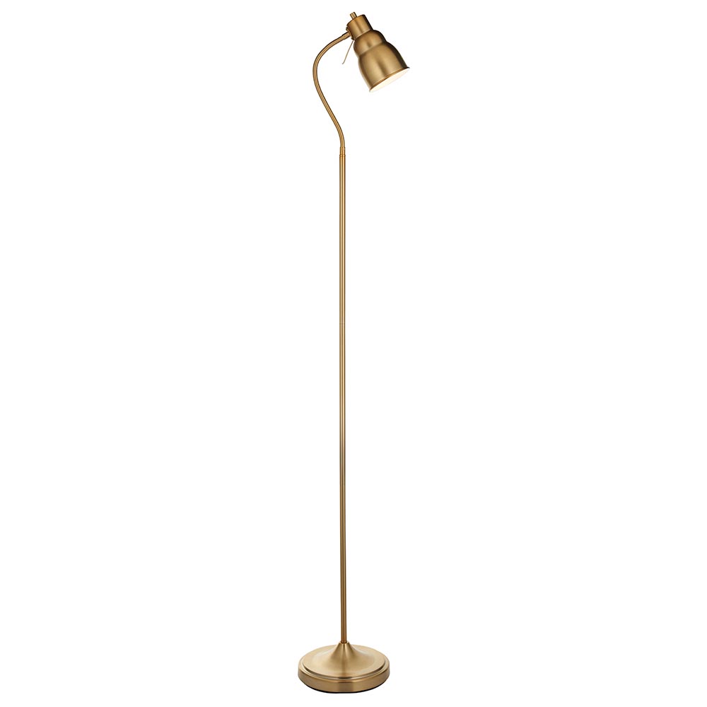 Canton Metal Floor Lamp In Brushed Aged Brass