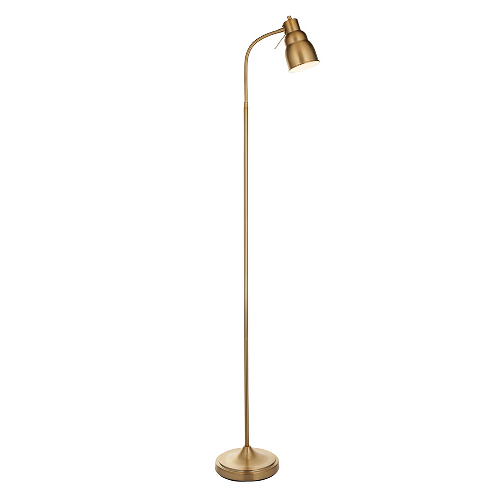 Canton Metal Floor Lamp In Brushed Aged Brass