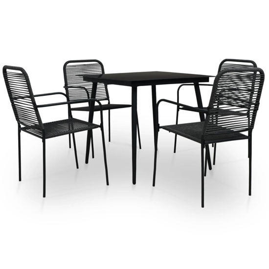 Read more about Canton rope and steel 5 piece outdoor dining set in black