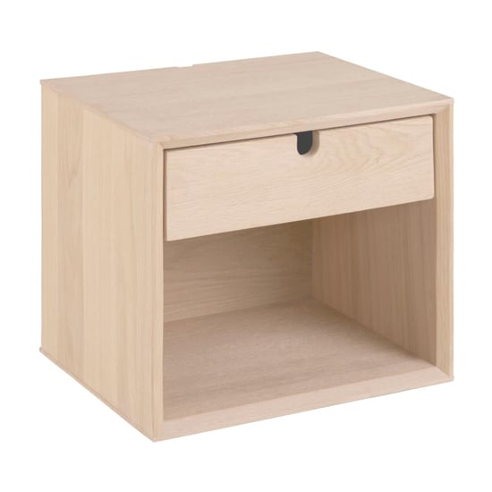 Read more about Canton wooden wall hung 1 drawer bedside cabinet in oak white