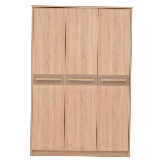 Product photograph of Canton Wooden Wardrobe With 3 Doors In Sonoma Oak from Furniture in Fashion