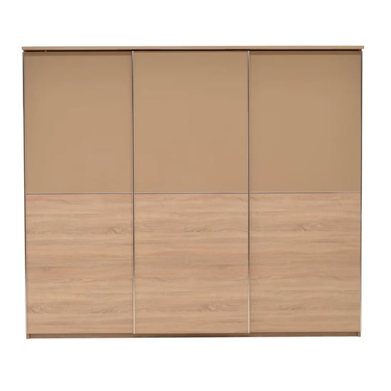 Product photograph of Canton Wooden Wardrobe With 3 Silding Doors In Sonoma Oak from Furniture in Fashion