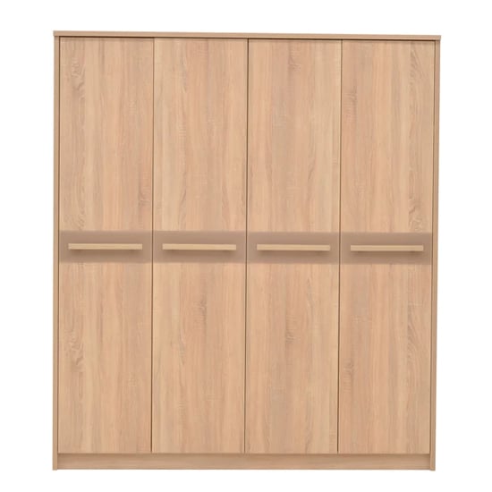 Product photograph of Canton Wooden Wardrobe With 4 Doors In Sonoma Oak from Furniture in Fashion