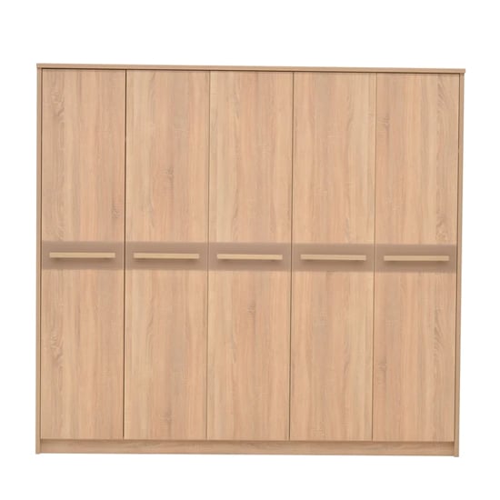 Canton Wooden Wardrobe With 5 Doors In Sonoma Oak