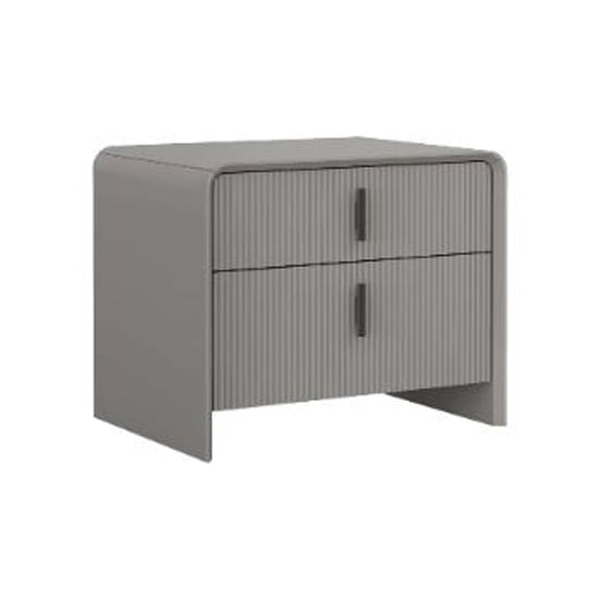 Canton Wooden Bedside Cabinet With 2 Drawers In Flannel Grey