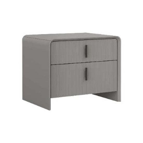 Read more about Canton wooden bedside cabinet with 2 drawers in flannel grey