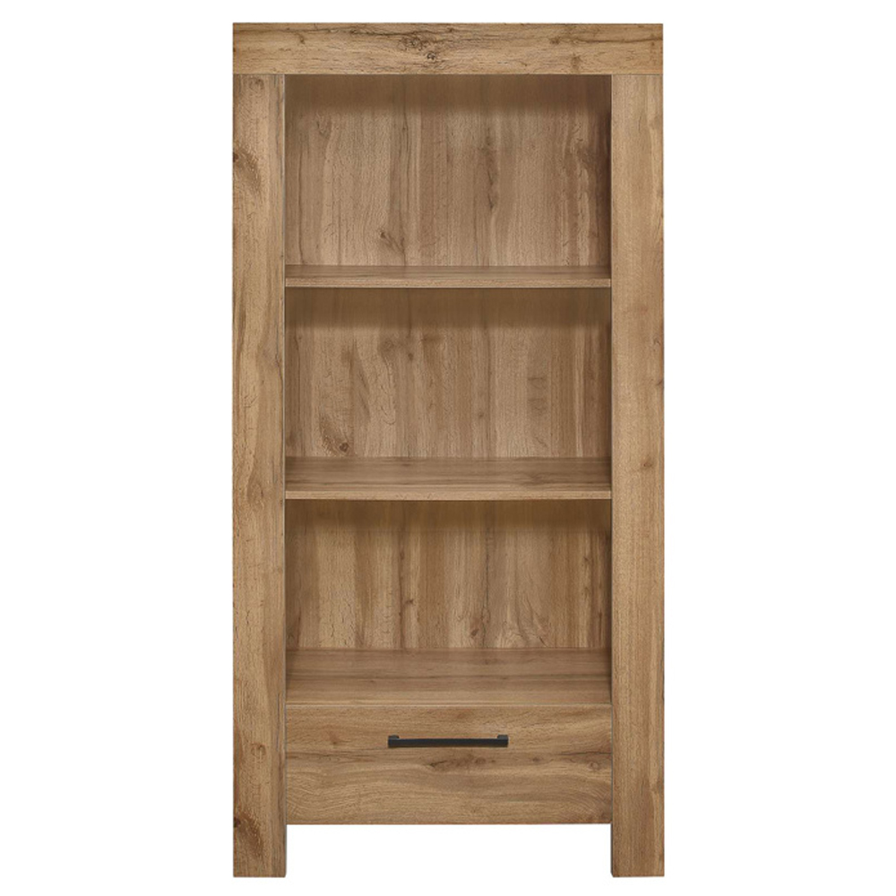 Canton Wooden Bookcase With 3 Shelves And 1 Drawer In Oak