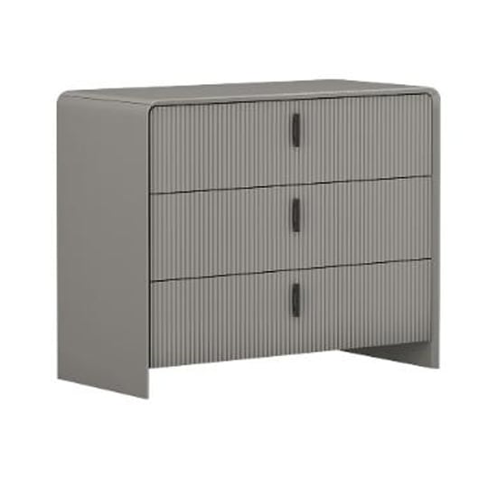 Product photograph of Canton Wooden Chest Of 3 Drawers In Flannel Grey from Furniture in Fashion