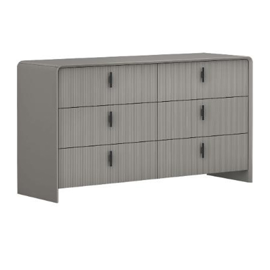 Canton Wooden Chest Of 6 Drawers In Flannel Grey