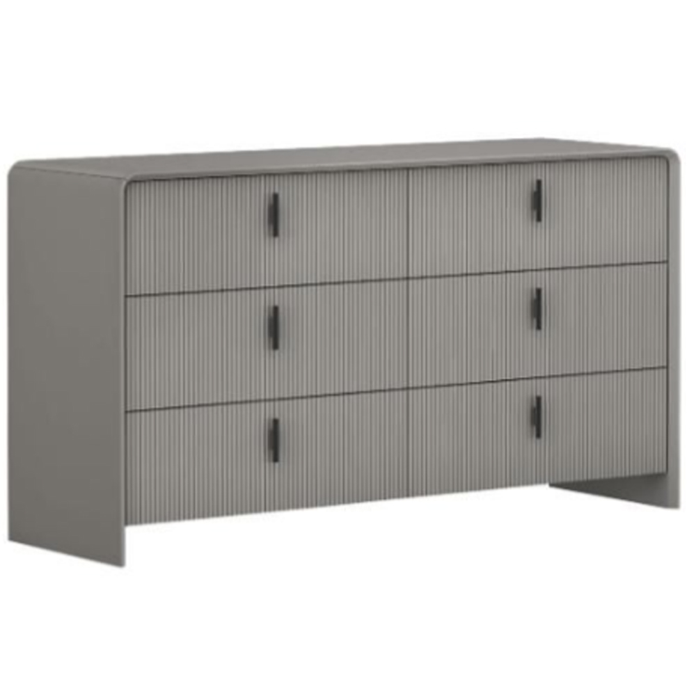 Canton Wooden Chest Of 6 Drawers In Flannel Grey