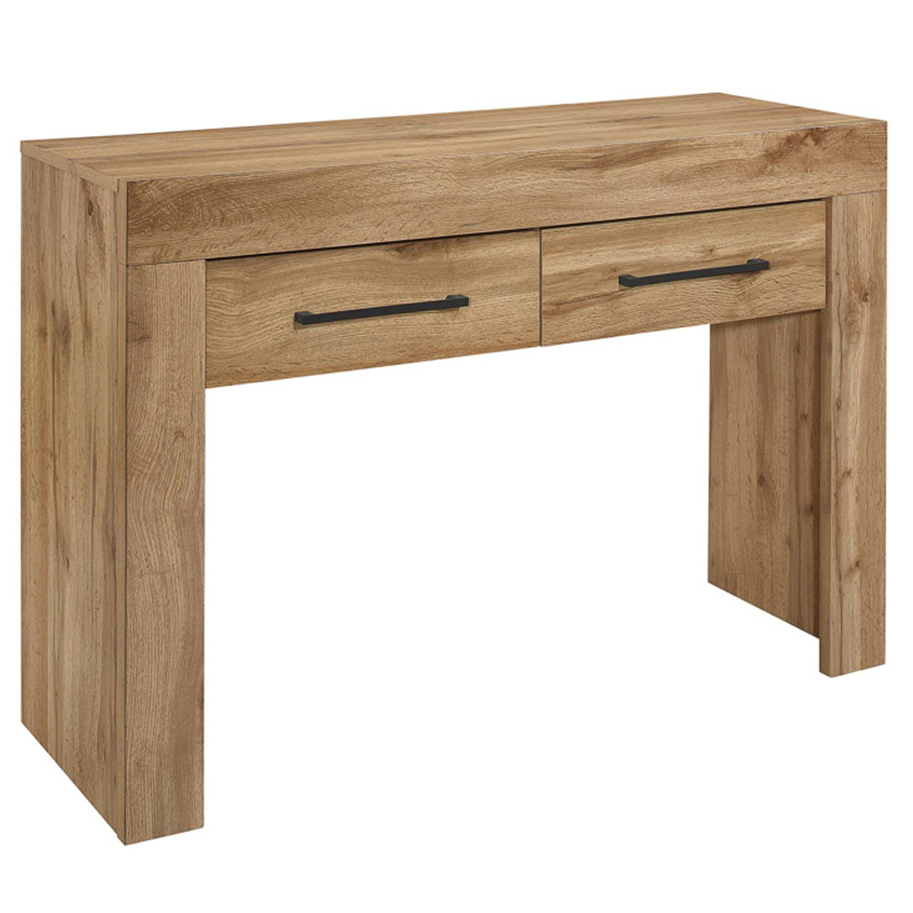 Canton Wooden Console Table With 2 Drawers In Oak