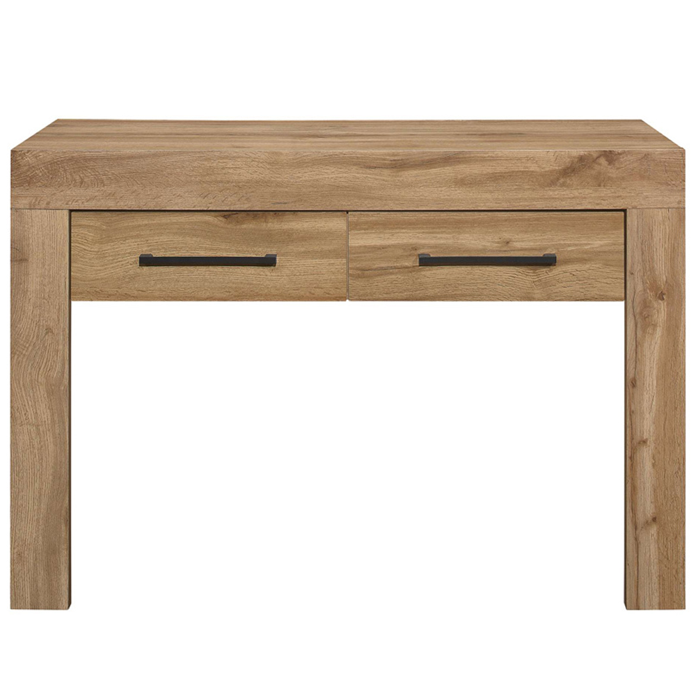 Canton Wooden Console Table With 2 Drawers In Oak