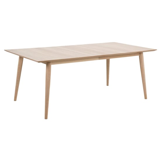 Photo of Canton wooden dining table rectangular in oak white