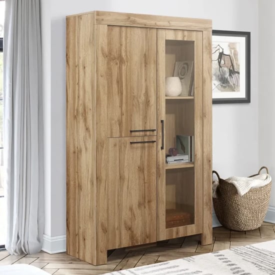 Product photograph of Canton Wooden Display Cabinet In Oak from Furniture in Fashion