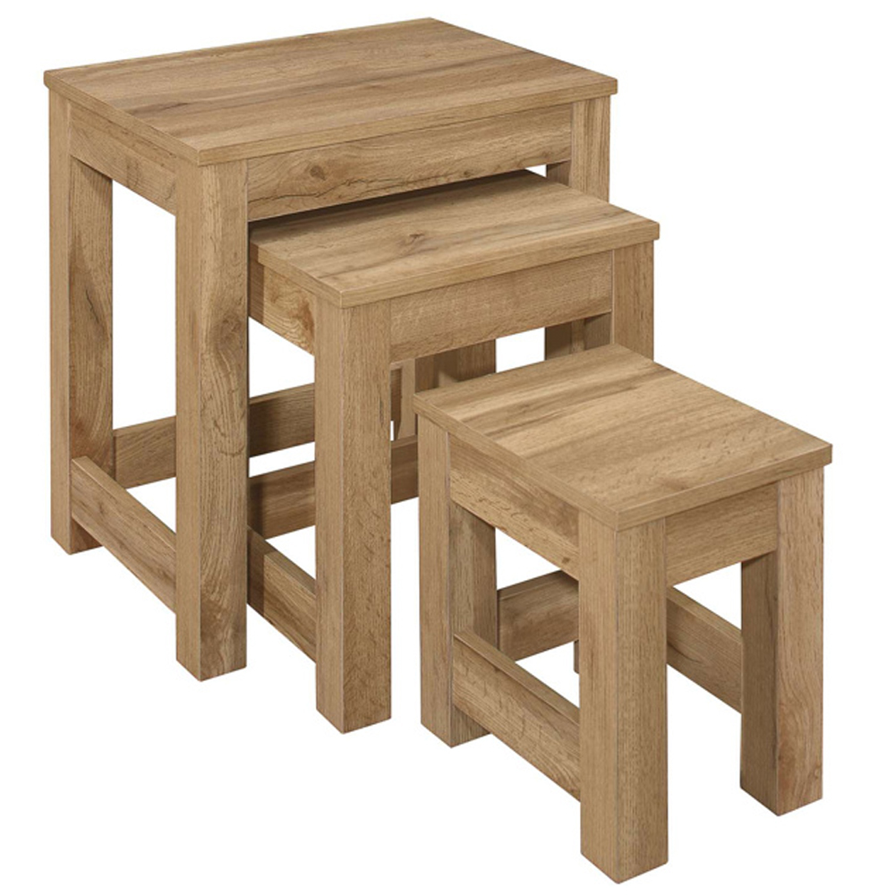 Canton Wooden Nest Of 3 Tables In Oak