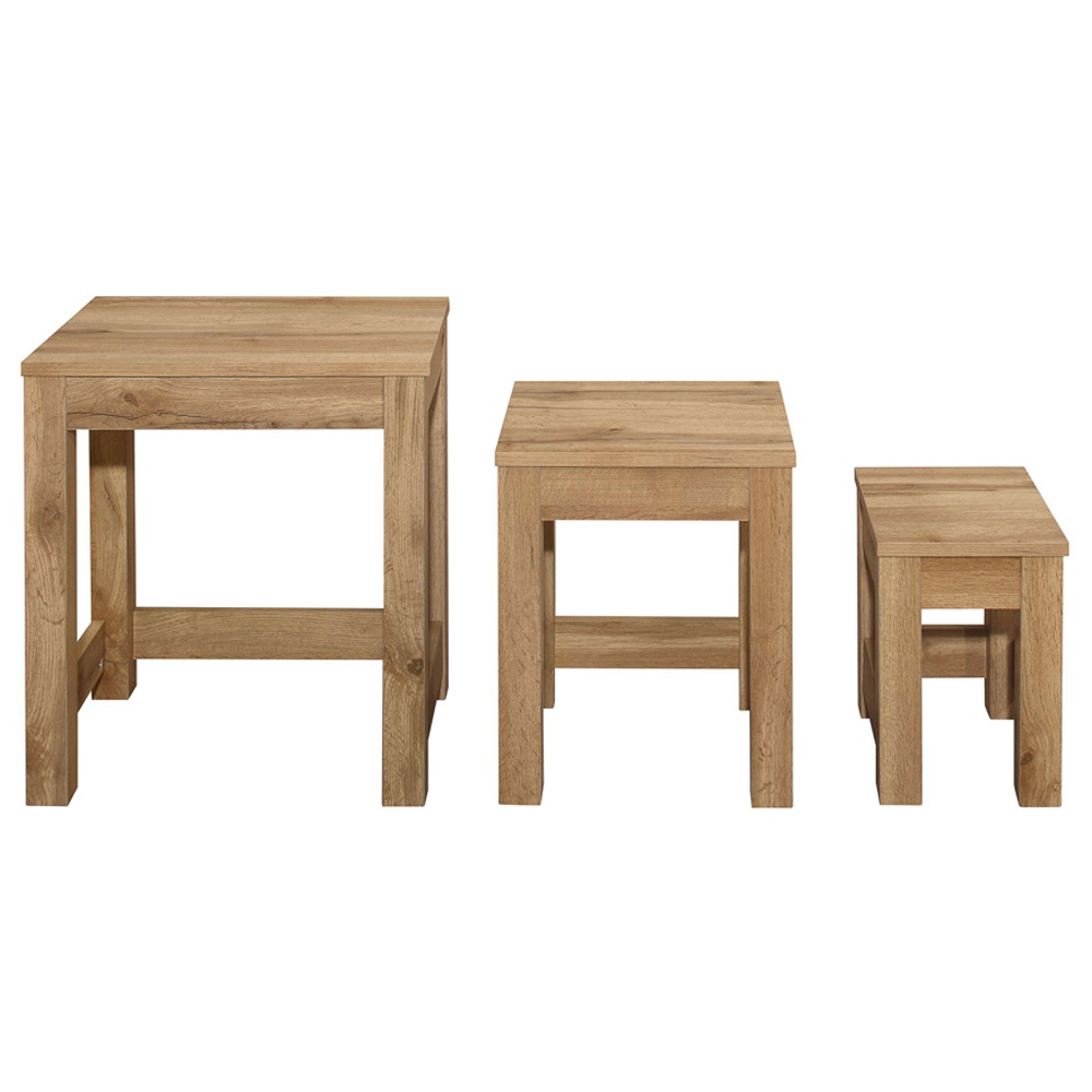 Canton Wooden Nest Of 3 Tables In Oak