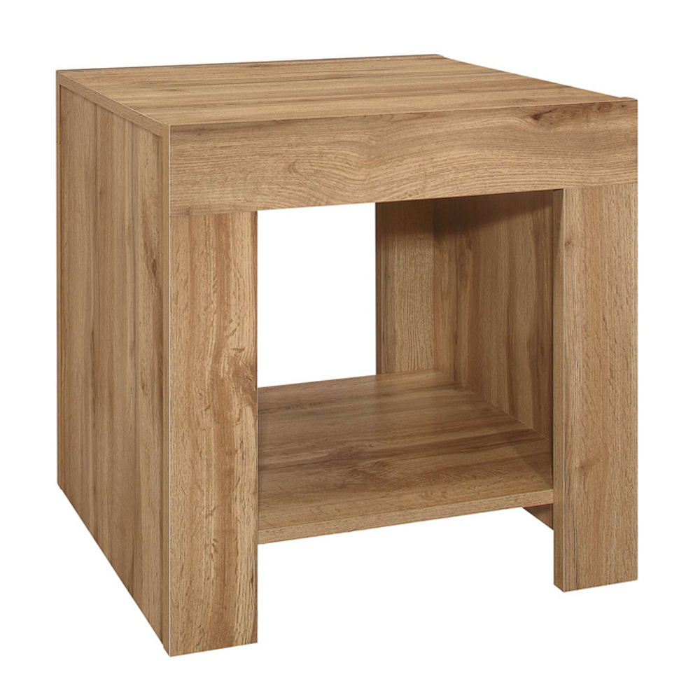 Canton Wooden Square Lamp Table In Oak