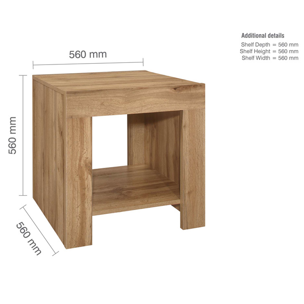 Canton Wooden Square Lamp Table In Oak