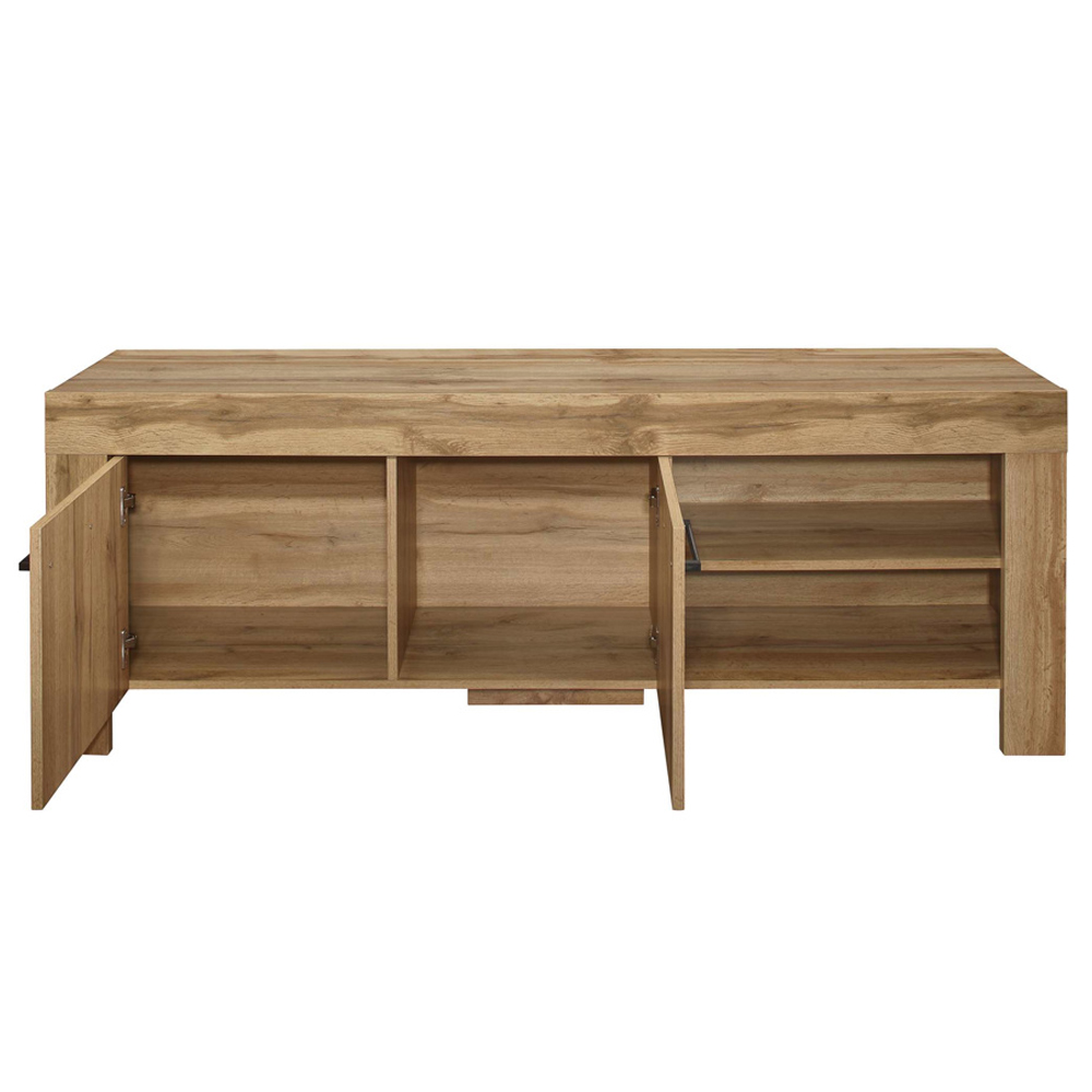 Canton Wooden TV Stand With 2 Doors 2 Shelves In Oak