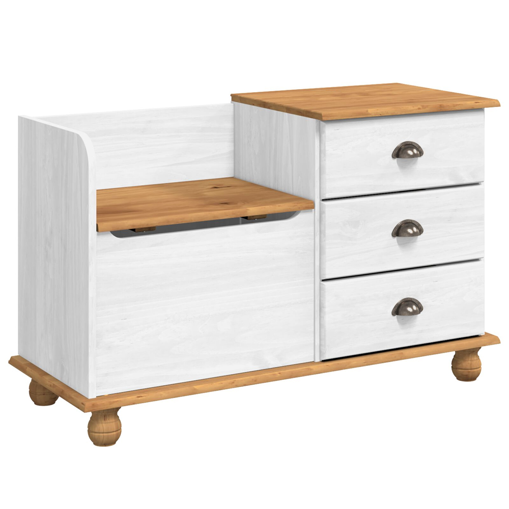 Canutillo Wooden Shoe Storage Cabinet With 3 Drawers In Brown White