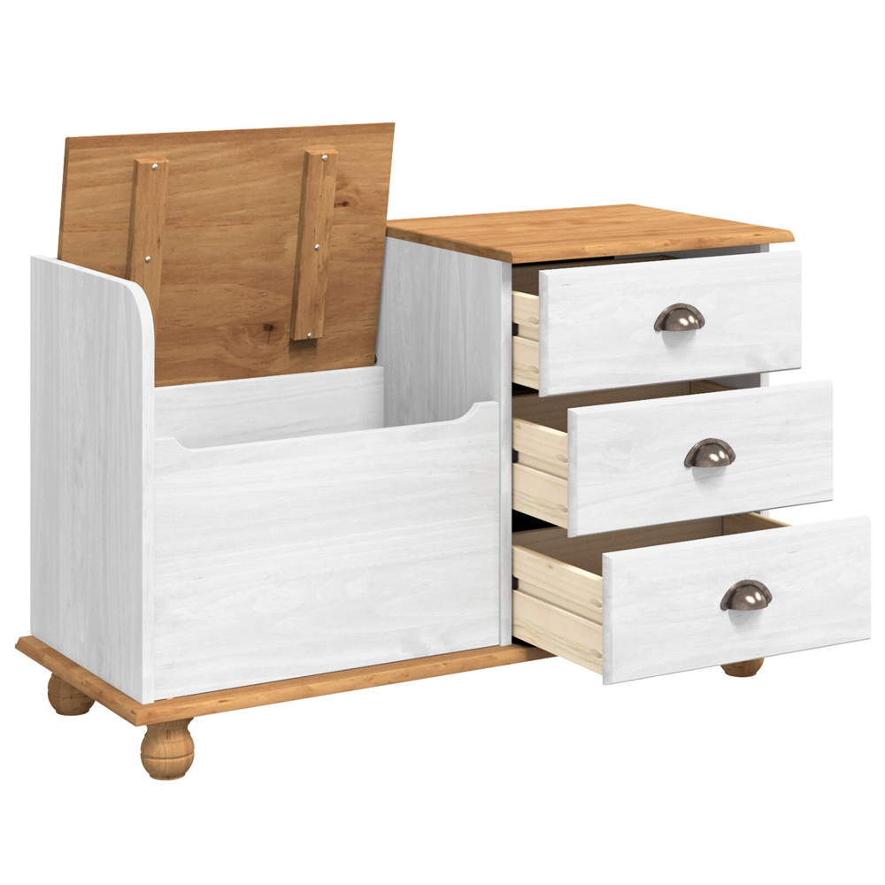Canutillo Wooden Shoe Storage Cabinet With 3 Drawers In Brown White