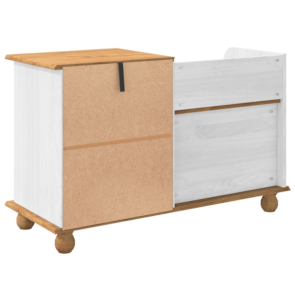 Canutillo Wooden Shoe Storage Cabinet With 3 Drawers In Brown White