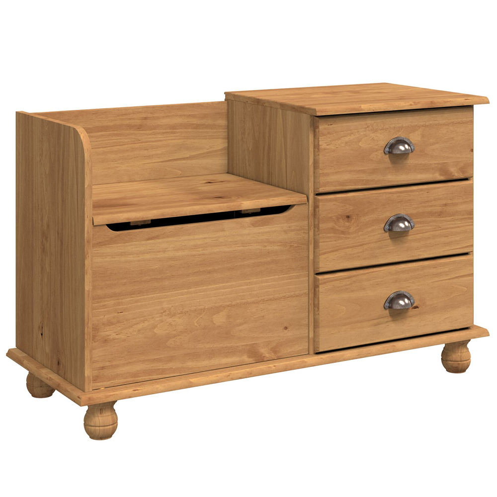 Canutillo Wooden Shoe Storage Cabinet With 3 Drawers In Brown