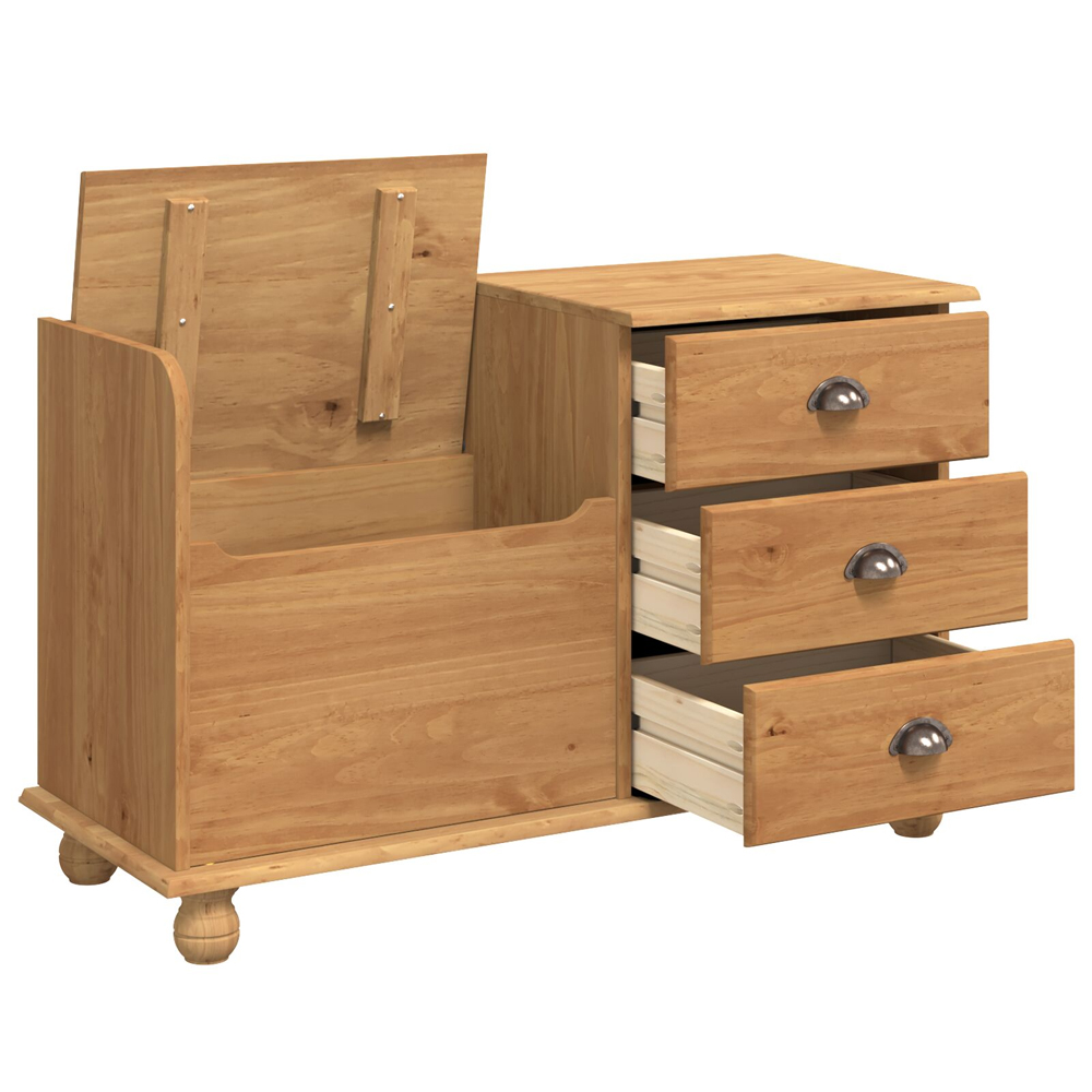 Canutillo Wooden Shoe Storage Cabinet With 3 Drawers In Brown