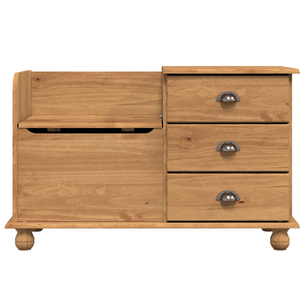 Canutillo Wooden Shoe Storage Cabinet With 3 Drawers In Brown