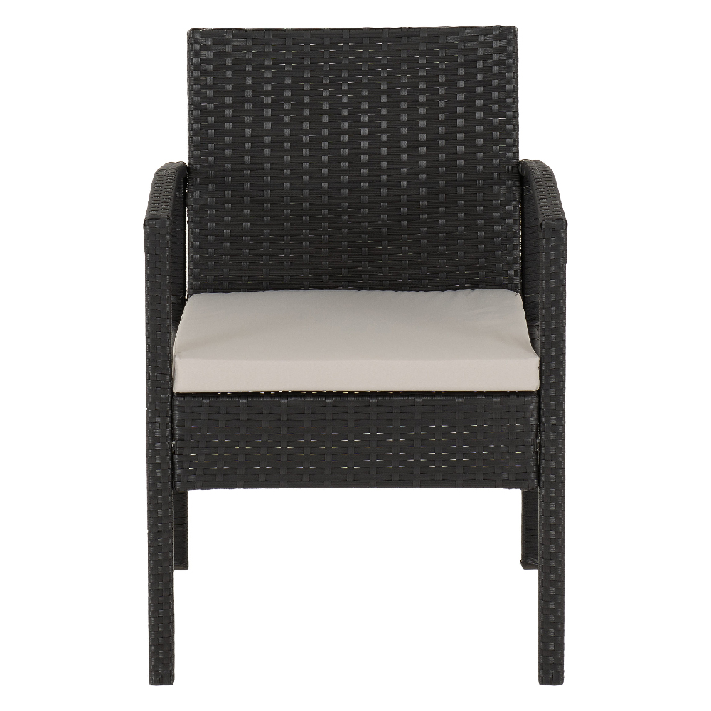 Canyon Fabric 4 Piece Garden Set In Black And Grey