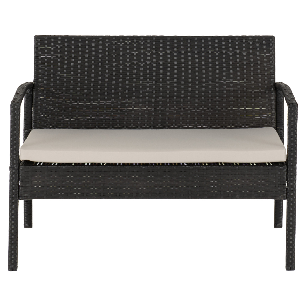 Canyon Fabric 4 Piece Garden Set In Black And Grey