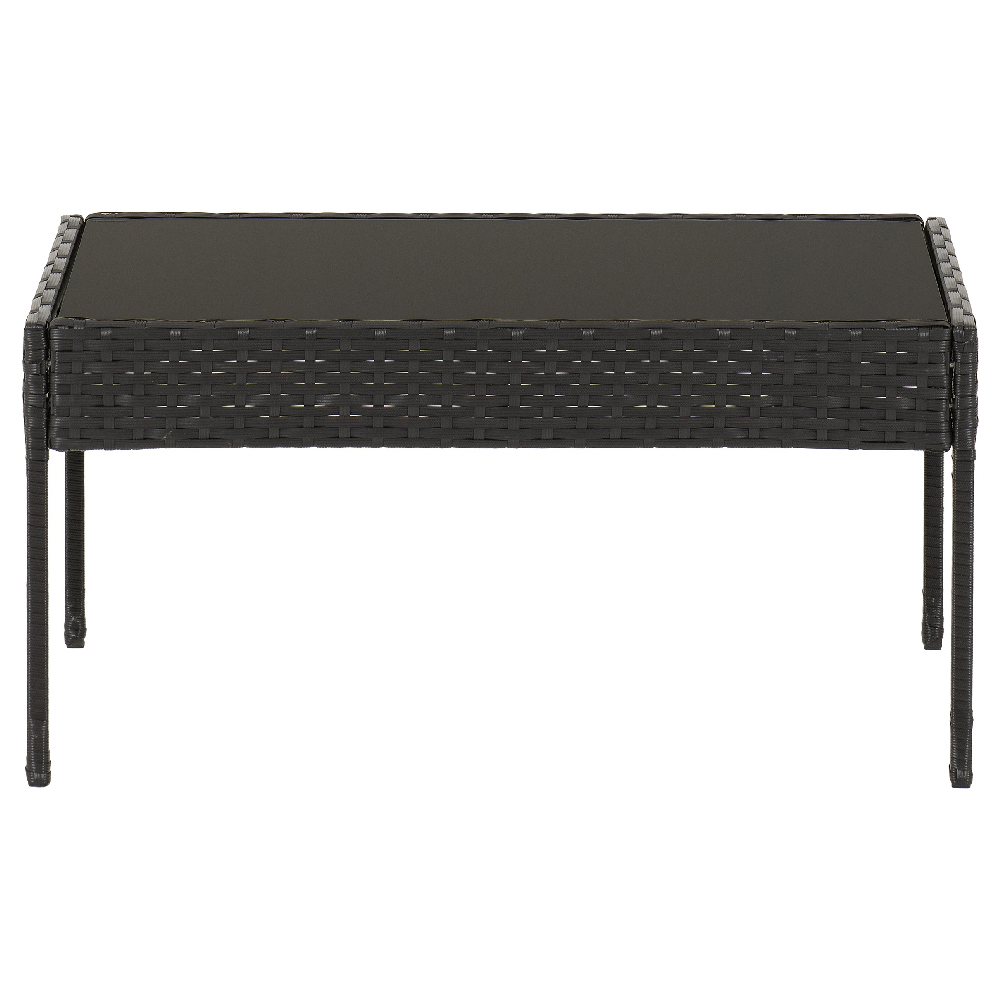 Canyon Fabric 4 Piece Garden Set In Black And Grey